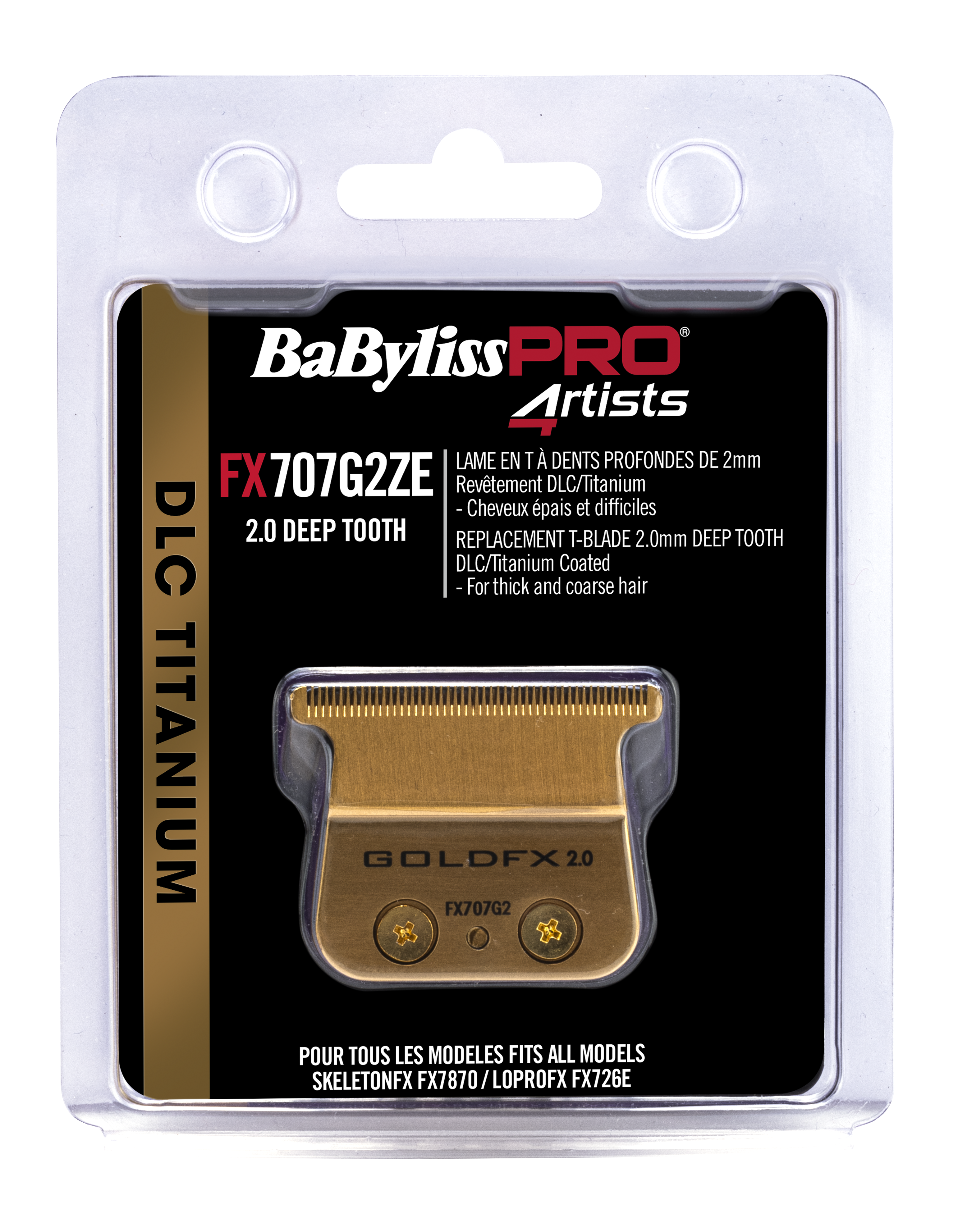 BaByliss PRO Trimmer Blade Gold Deep Tooth DLC Titanium