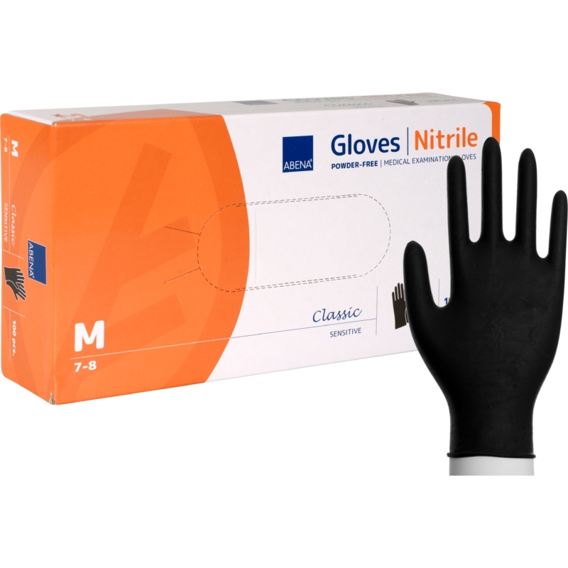 Nitrile gloves - black M 100pcs (powder free)