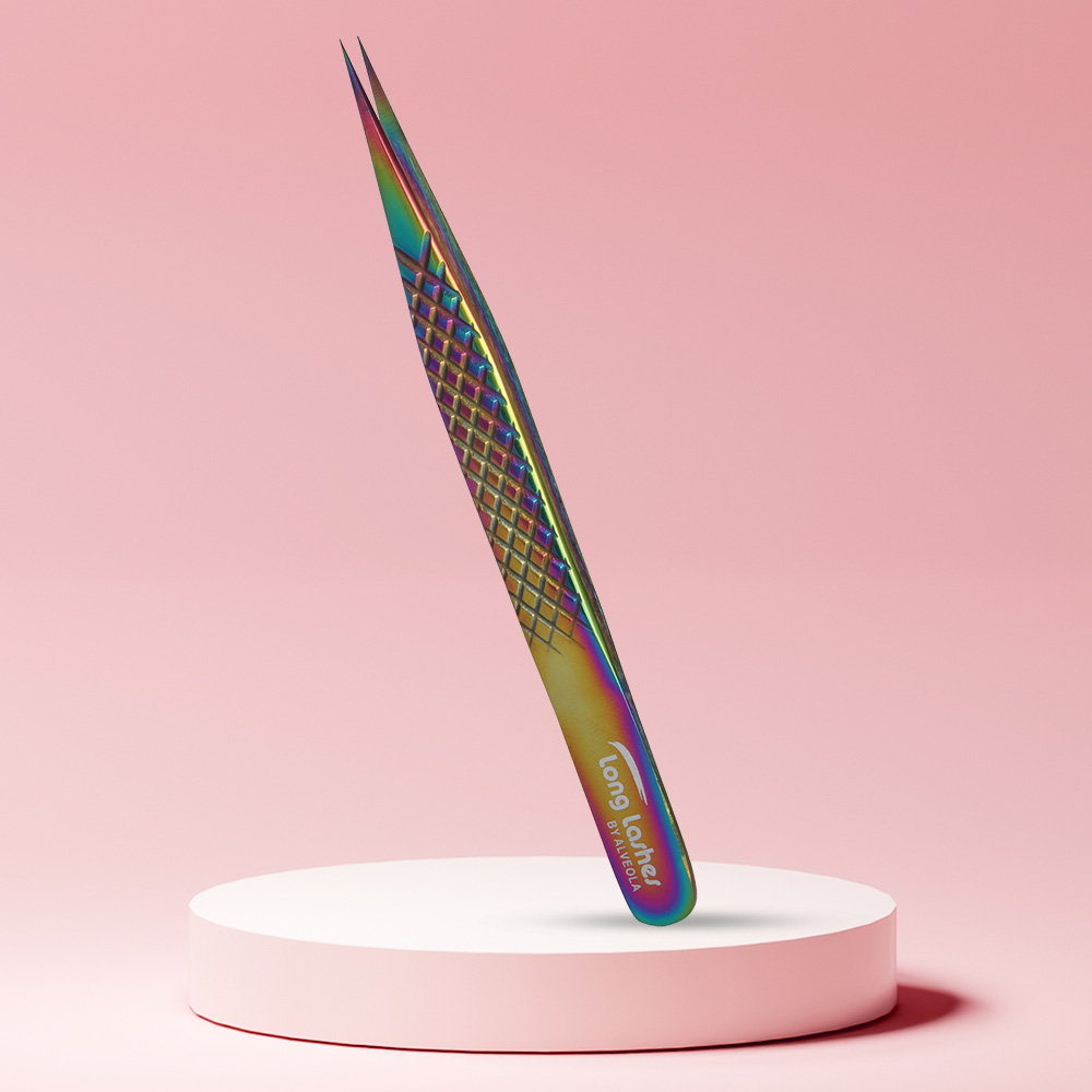 Long Lashes lash tweezers straight - multicolor, 12cm