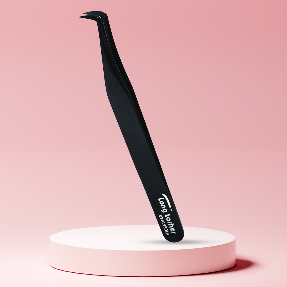 Long Lashes 90 degree Volume Pro tweezer- black