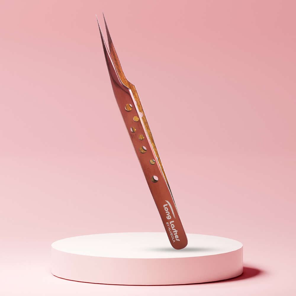 Long Lashes Pro isolation tweezer- Bronze