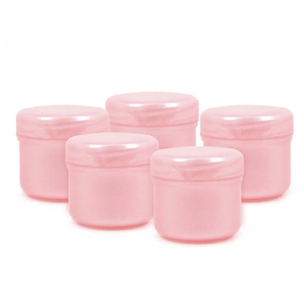 Plastic cosmetic jar pink 10ml 5pcs/pack