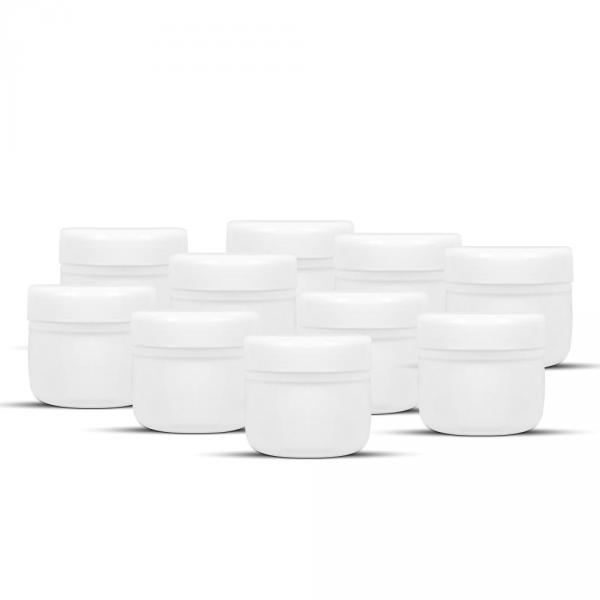 Plastic cosmetic jar white 10ml 10pcs/pack