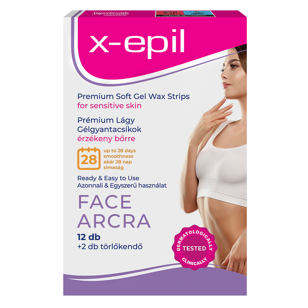 X-Epil Premium Soft Sensitive Gel Wax Strips for face – 12 pcs