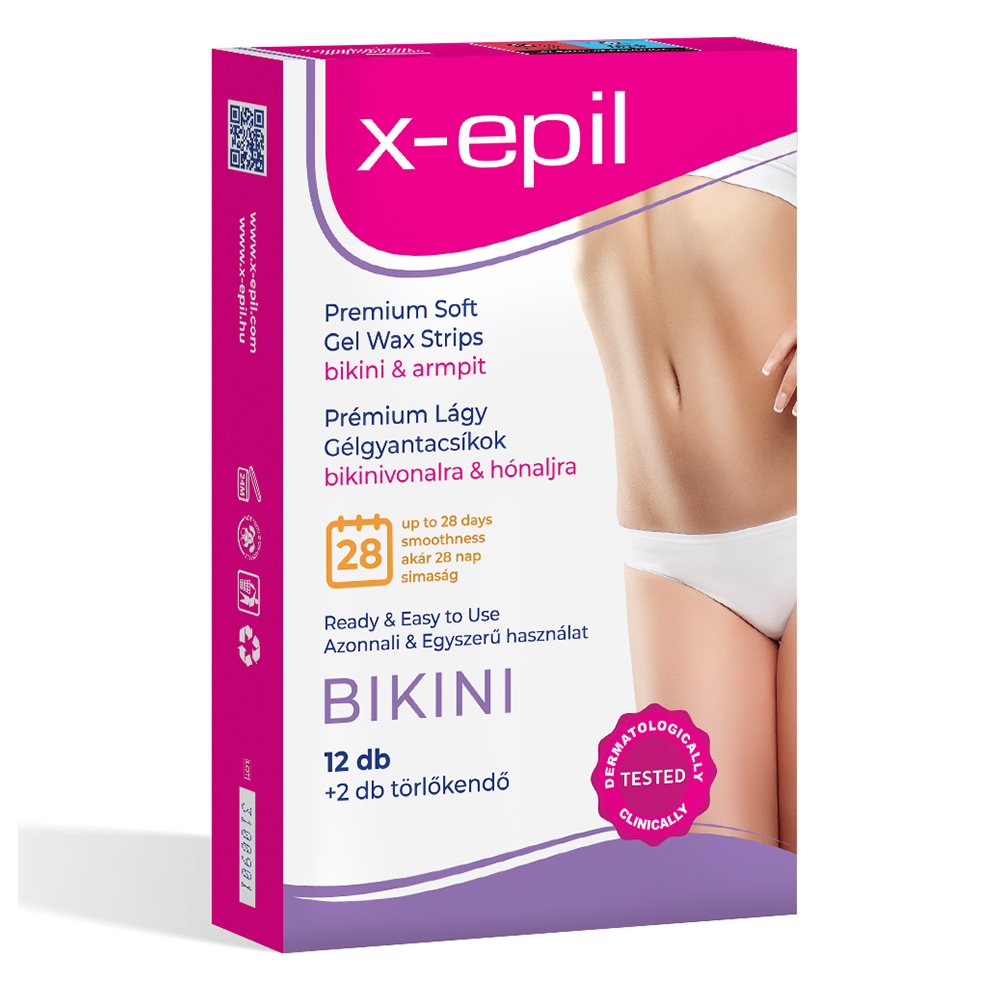 X-Epil Premium Soft Sensitive Gel Wax Strips for bikini – 12 pcs