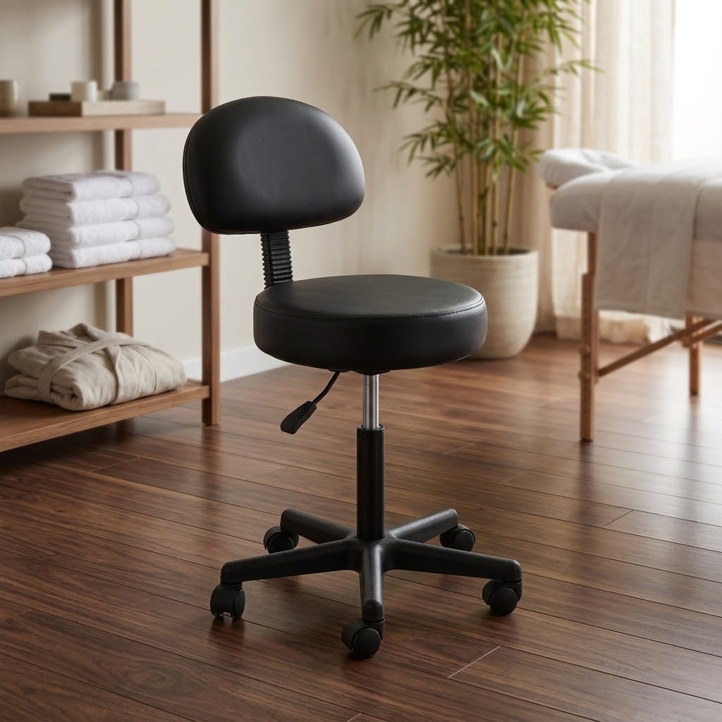 Master Massage Stool with high back black