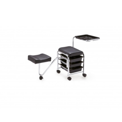 Pedicure service equipment trolley black