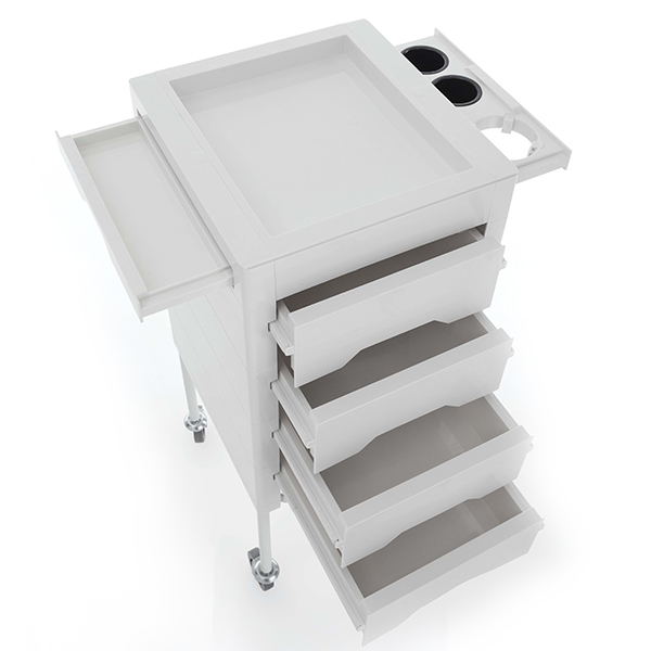 Slide trolley with drawers - White