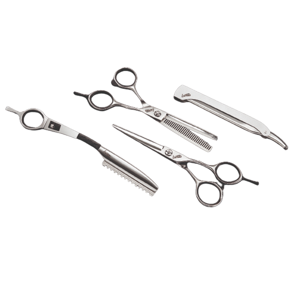 Semi-offset professional cuting set with case