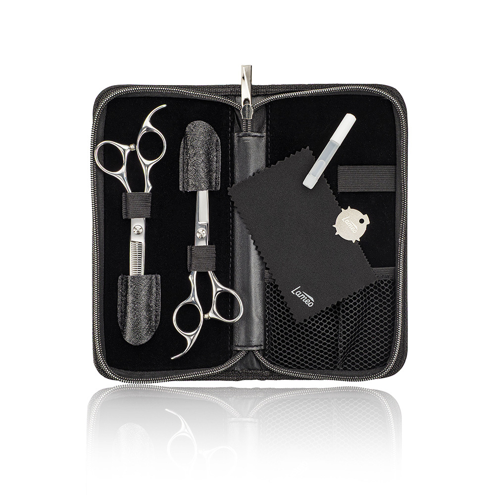 Stage pro set offset silver 6" Professional cutting set with case