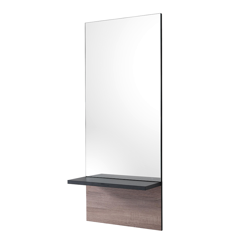 Mirror unit with black&oak shelf