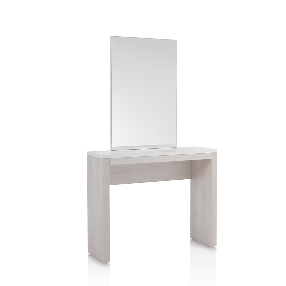 Consolle table with mirror larch and white