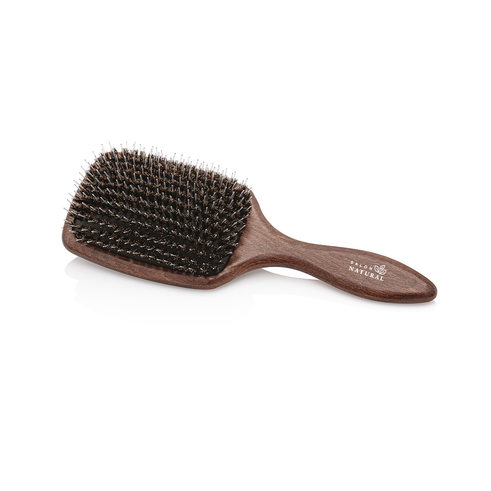 Salon natural brush with nylon and pure boar bristles