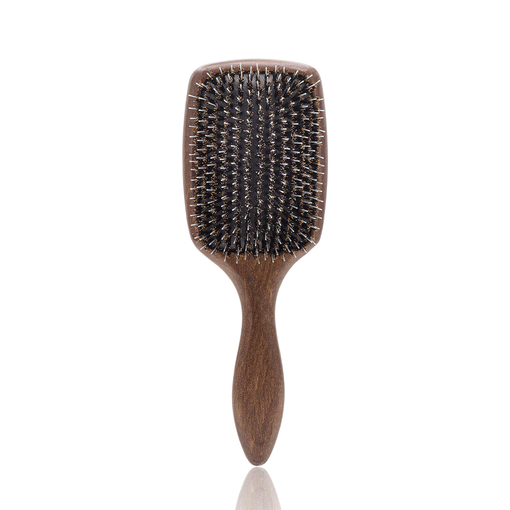 Salon natural brush with nylon and pure boar bristles