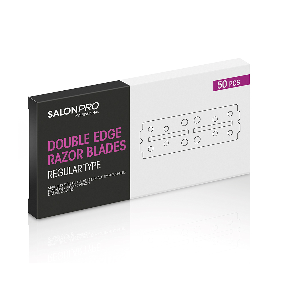 Double Salon PRO universal stainless steel razor blade 50 pcs