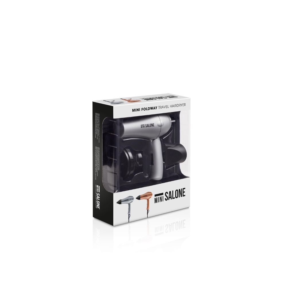 Mini Salone foldaway travel hair dryer Silver