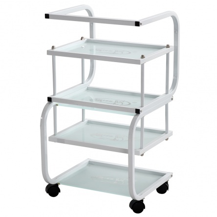 Beauty Trolley with 4 glass shelves