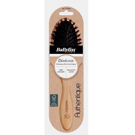 BaByliss wooden cushion brush with boar bristles