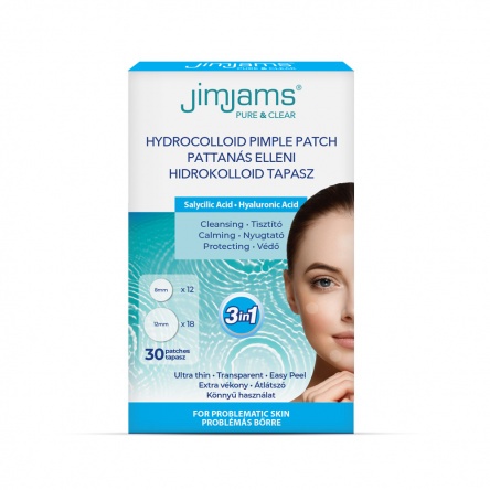 JimJams Pure & Clear Hydrocolloid pimple patch with BHA + HA 30pcs