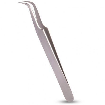 Long Lashes lash tweezers Crook, silver