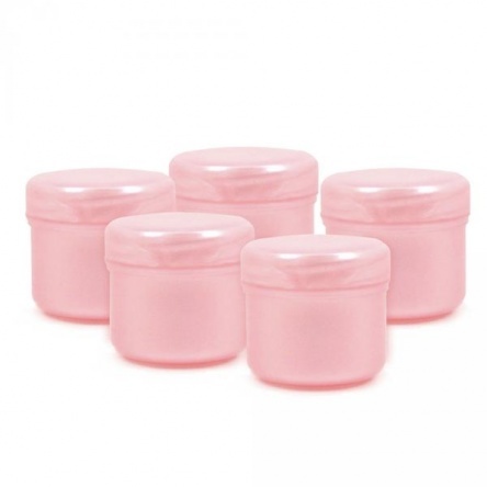 Plastic cosmetic jar pink 10ml 5pcs/pack