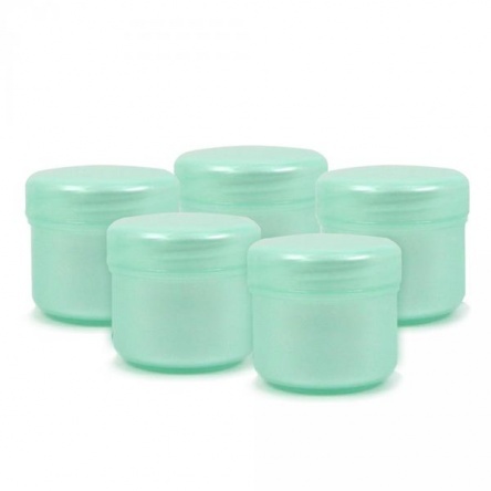 Plastic cosmetic jar green 10ml 5pcs/pack