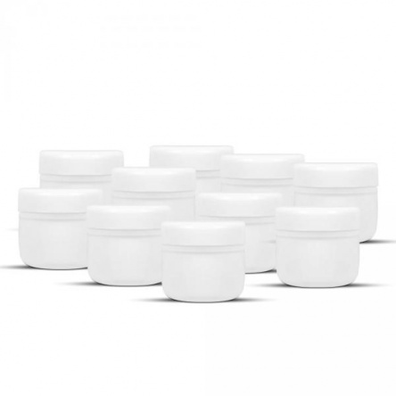 Plastic cosmetic jar white 10ml 10pcs/pack