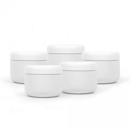 Plastic cosmetic jar 50ml White 5pcs/pack