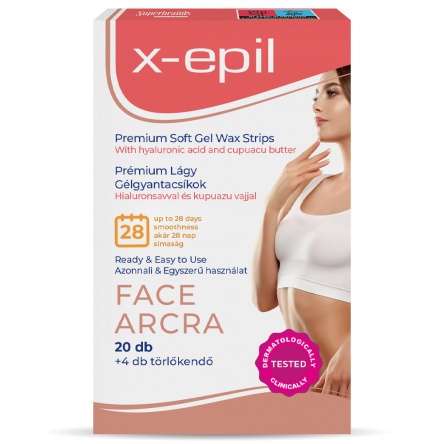 X-Epil Hydrating Gel Wax Strips with hyaluron for face – 20pcs