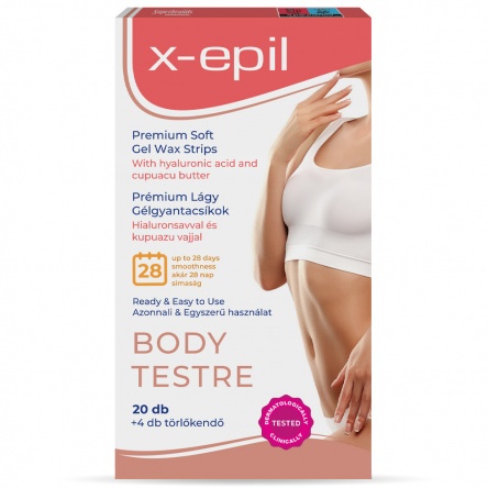 X-Epil Hydrating Gel Wax Strips with hyaluron for body – 20pcs