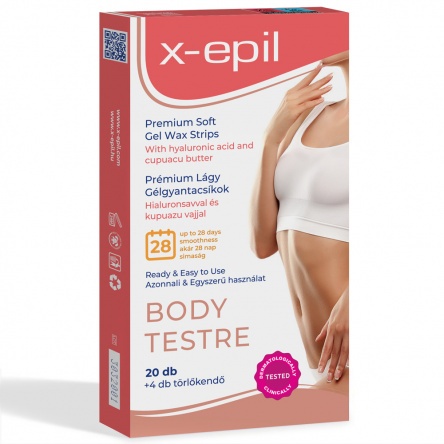 X-Epil Hydrating Gel Wax Strips with hyaluron for body – 20pcs