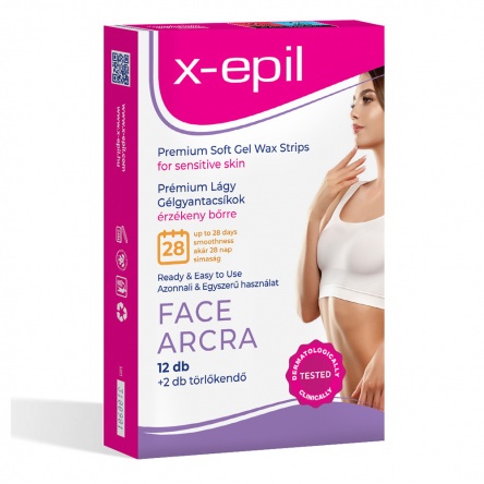 X-Epil Premium Soft Sensitive Gel Wax Strips for face – 12 pcs