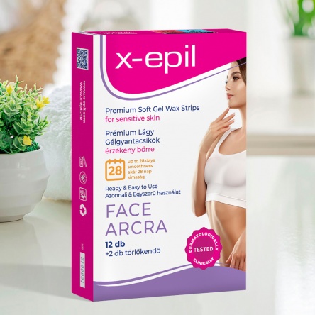 X-Epil Premium Soft Sensitive Gel Wax Strips for face – 12 pcs