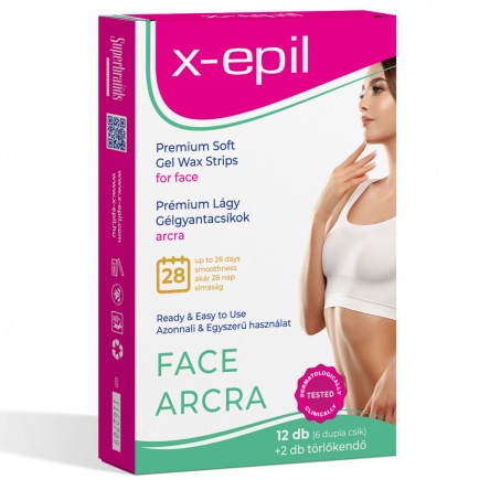 X-Epil Premium Soft Sensitive Gel Wax Strips for face – 12 pcs