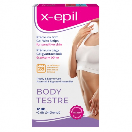 X-Epil Premium Soft Sensitive Gel Wax Strips for body – 12 pcs