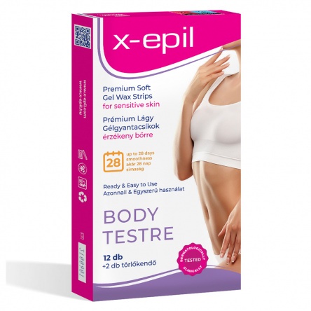 X-Epil Premium Soft Sensitive Gel Wax Strips for body – 12 pcs