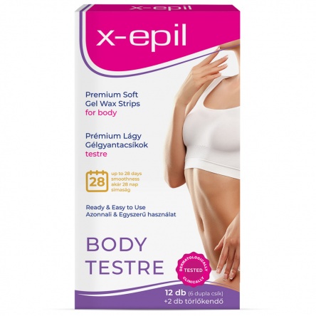 X-Epil Premium Soft Sensitive Gel Wax Strips for body – 12 pcs