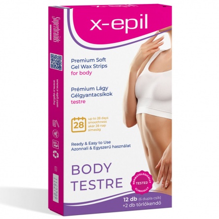 X-Epil Premium Soft Sensitive Gel Wax Strips for body – 12 pcs