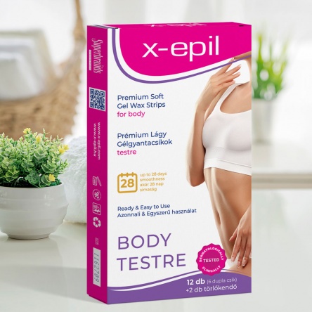 X-Epil Premium Soft Sensitive Gel Wax Strips for body – 12 pcs