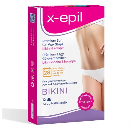 X-Epil Premium Soft Sensitive Gel Wax Strips for bikini – 12 pcs