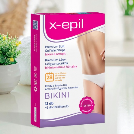 X-Epil Premium Soft Sensitive Gel Wax Strips for bikini – 12 pcs