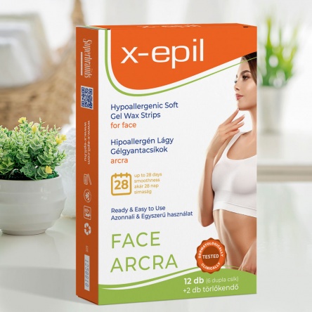 X-Epil Hypoallergenic Gel Wax Strips for face – 12 pcs