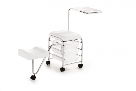 Pedicure service equipment trolley white