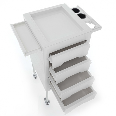 Slide trolley with drawers - White