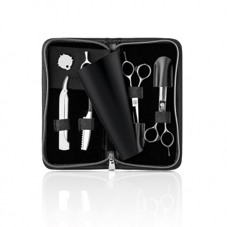 Semi-offset professional cuting set with case
