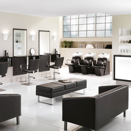 Hair Alpha black cutting chair with square base