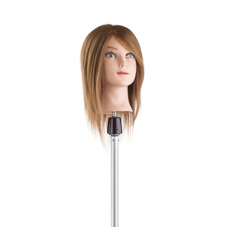 Hair training head with real medium short hair 30cm