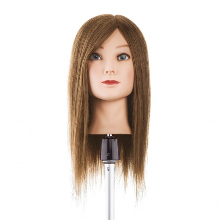 Hair Training head with real medium long hair 40cm