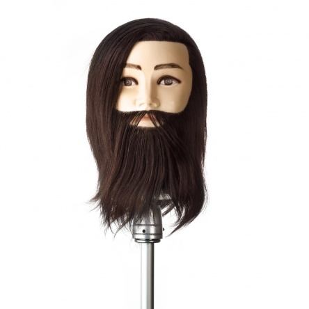 Training head with beard and hair long