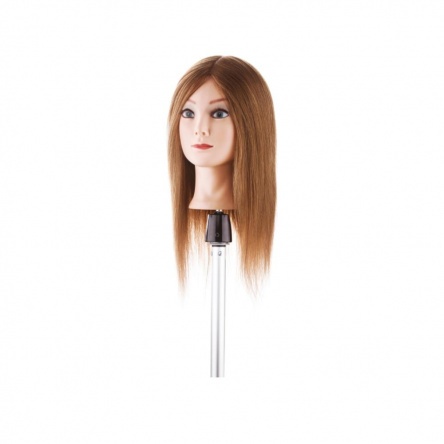 Hair Training head with real medium long hair one lenght 40cm